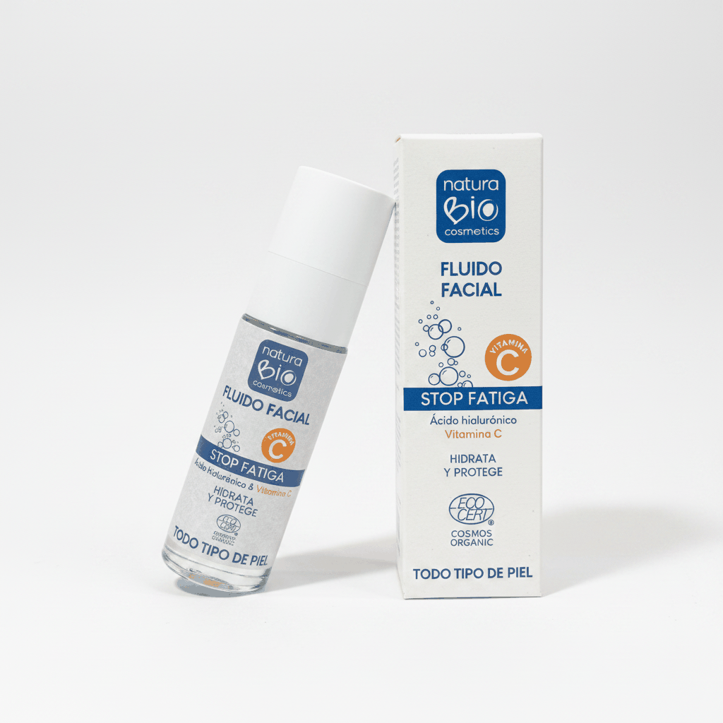 Fluido Facial Stop Fatiga con Ácido Hialurónico y Vitamina C NaturaBIO Cosmetics 30 g